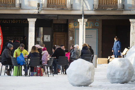 Nach dem Sturmtief Filomena in der Region Madrid