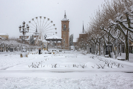 Nach dem Sturmtief Filomena in der Region Madrid