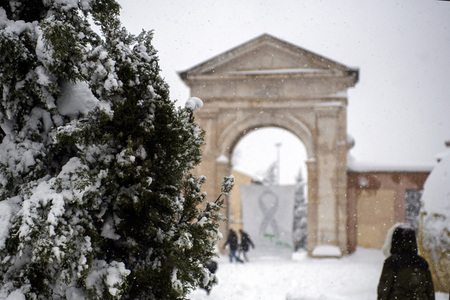 Nach dem Sturmtief Filomena in der Region Madrid