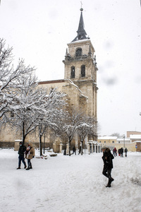 Nach dem Sturmtief Filomena in der Region Madrid