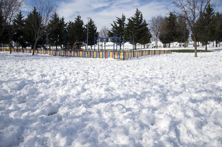 Nach dem Sturmtief Filomena in der Region Madrid