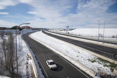 Nach dem Sturmtief Filomena in der Region Madrid