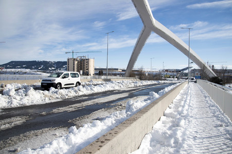 Nach dem Sturmtief Filomena in der Region Madrid