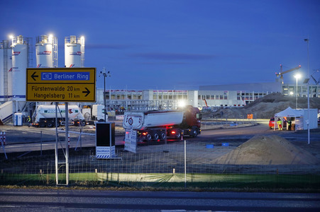 Baustelle der Tesla Gigafactory 4 in Grünheide