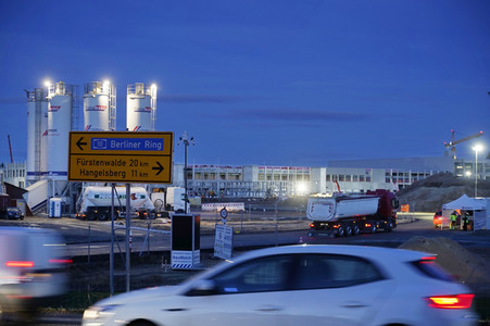 Baustelle der Tesla Gigafactory 4 in Grünheide