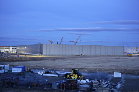 Baustelle der Tesla Gigafactory 4 in Grünheide