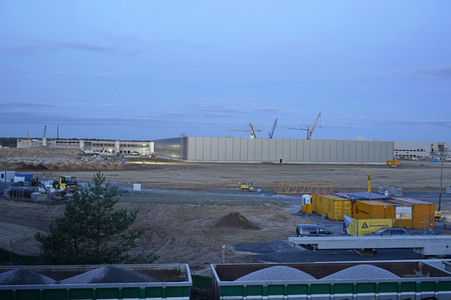 Baustelle der Tesla Gigafactory 4 in Grünheide