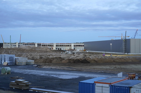 Baustelle der Tesla Gigafactory 4 in Grünheide