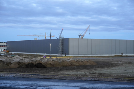 Baustelle der Tesla Gigafactory 4 in Grünheide