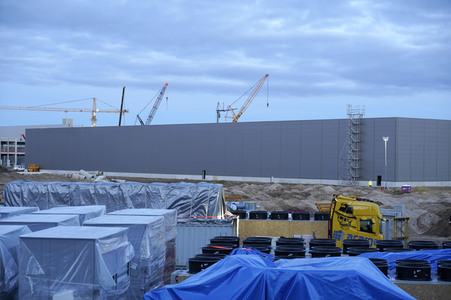 Baustelle der Tesla Gigafactory 4 in Grünheide