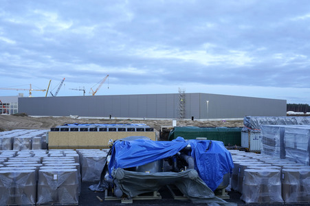 Baustelle der Tesla Gigafactory 4 in Grünheide