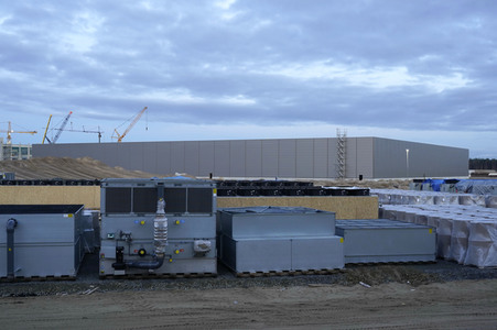 Baustelle der Tesla Gigafactory 4 in Grünheide