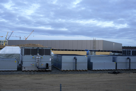 Baustelle der Tesla Gigafactory 4 in Grünheide