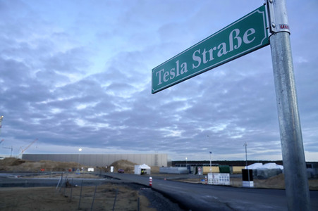 Baustelle der Tesla Gigafactory 4 in Grünheide