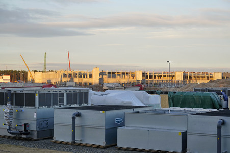 Baustelle der Tesla Gigafactory 4 in Grünheide