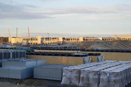 Baustelle der Tesla Gigafactory 4 in Grünheide