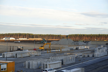 Baustelle der Tesla Gigafactory 4 in Grünheide