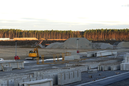 Baustelle der Tesla Gigafactory 4 in Grünheide