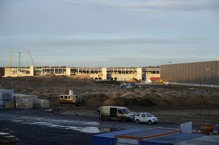Baustelle der Tesla Gigafactory 4 in Grünheide