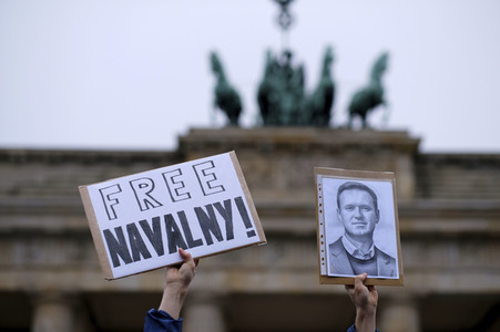 Demonstration für die Freilassung Alexej Nawalnys in Berlin