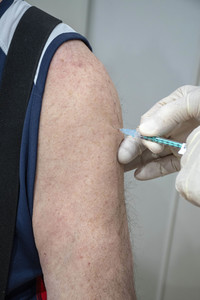 Corona-Impfzentrum in den Messehallen Hamburg