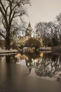 Wintermorgen im Maschpark in Hannover