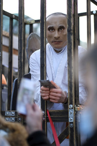 Demonstration für die Freilassung von Nawalny und gegen Putin in Berlin