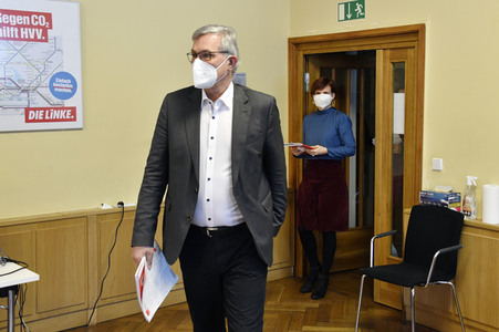 Pressekonferenz zum Wahlprogramm der Partei Die Linke in Berlin