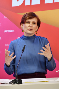 Pressekonferenz zum Wahlprogramm der Partei Die Linke in Berlin