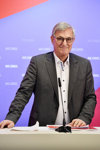 Pressekonferenz zum Wahlprogramm der Partei Die Linke in Berlin