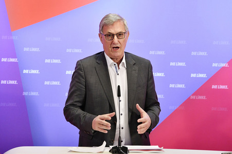 Pressekonferenz zum Wahlprogramm der Partei Die Linke in Berlin