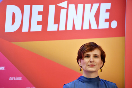 Pressekonferenz zum Wahlprogramm der Partei Die Linke in Berlin