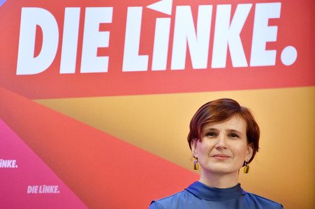 Pressekonferenz zum Wahlprogramm der Partei Die Linke in Berlin