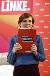 Pressekonferenz zum Wahlprogramm der Partei Die Linke in Berlin
