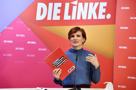 Pressekonferenz zum Wahlprogramm der Partei Die Linke in Berlin
