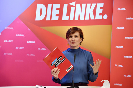 Pressekonferenz zum Wahlprogramm der Partei Die Linke in Berlin