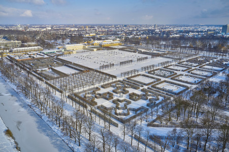 Luftbild der Herrenhäuser Gärten in Hannover