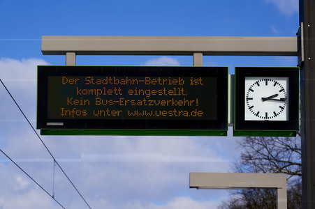 Einstellung des Stadtbahnverkehrs in Hannover