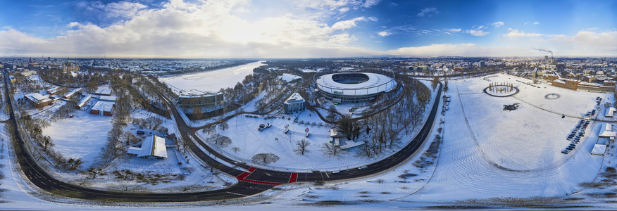 Luftbild der HDI Arena in Hannover