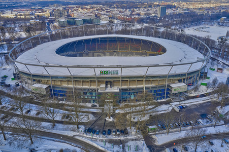 Luftbild der HDI Arena in Hannover