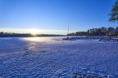 Sonnenaufgang am Maschsee in Hannover