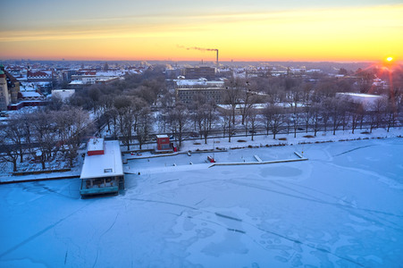 Sonnenaufgang am Maschsee in Hannover