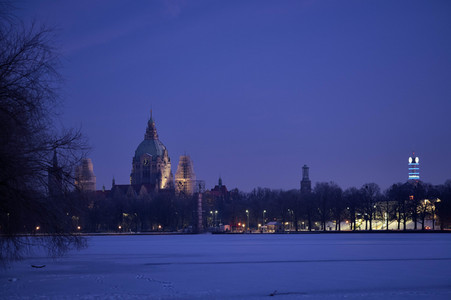 Sonnenaufgang am Maschsee in Hannover