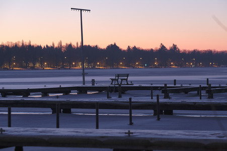 Sonnenaufgang am Maschsee in Hannover