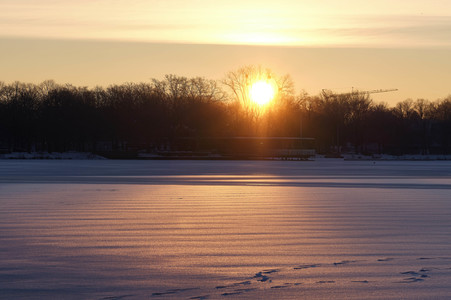 Sonnenaufgang am Maschsee in Hannover