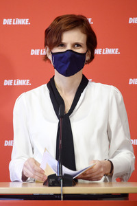 Pressekonferenz mit Katja Kipping in Berlin