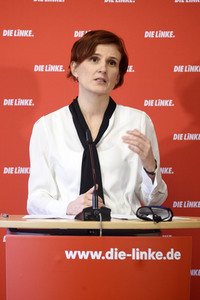 Pressekonferenz mit Katja Kipping in Berlin