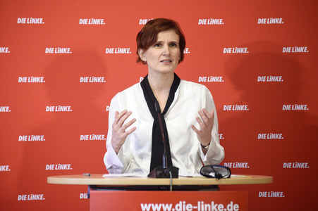 Pressekonferenz mit Katja Kipping in Berlin