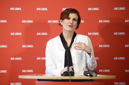 Pressekonferenz mit Katja Kipping in Berlin