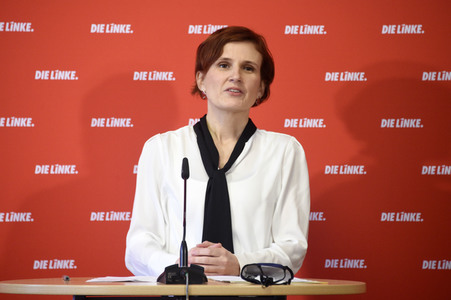 Pressekonferenz mit Katja Kipping in Berlin